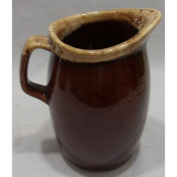 Vintage Hull Oven Proof U.S.A. Brown/Cream Pottery Sugar & Creamer 4" - Picture 5 of 10